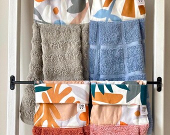 Modern Jungle Print Hanging Hand Towel, Kitchen and Bathroom Decor