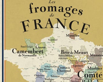 Carte des Fromages de France - Idée cadeau pour gourmands