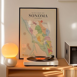 Sonoma Valley Wine Map | Elegant & Detailed Vineyard Guide