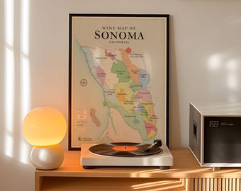 Sonoma Valley Wine Map | Elegant & Detailed Vineyard Guide