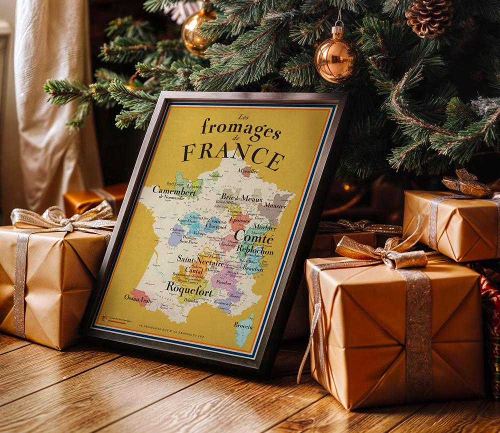フランス産チーズの地図 - 食通へのギフトアイデア - 30×40cm - Etsy 日本