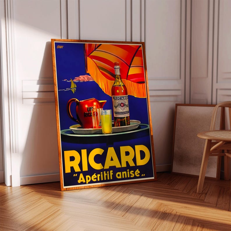 Poster Ricard Cinq Volumes D'Eau – Affiche Vintage Italienne, Fine Art, Papier Satiné 200g