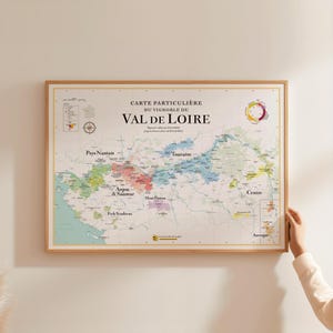 Weinkarte des Loiretals | Poster 70 x 50 cm | Deko-Idee für Weinliebhaber