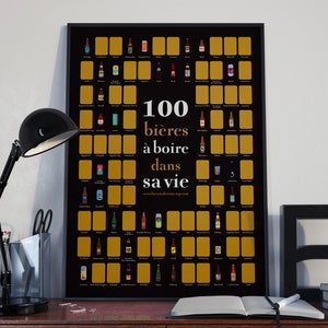 100 birre da bere nella tua vita | Poster da grattare 50 x 70 cm | Idea regalo per gli amanti della birra
