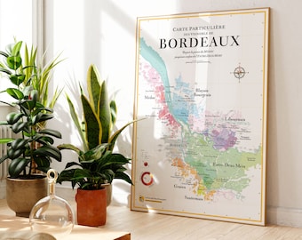 Carte des Vins de Bordeaux | Idée déco pour amateur de vin