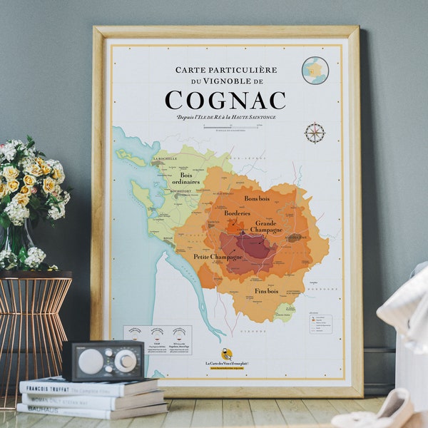 Wine Map of Cognac - Gift idea for wine lovers