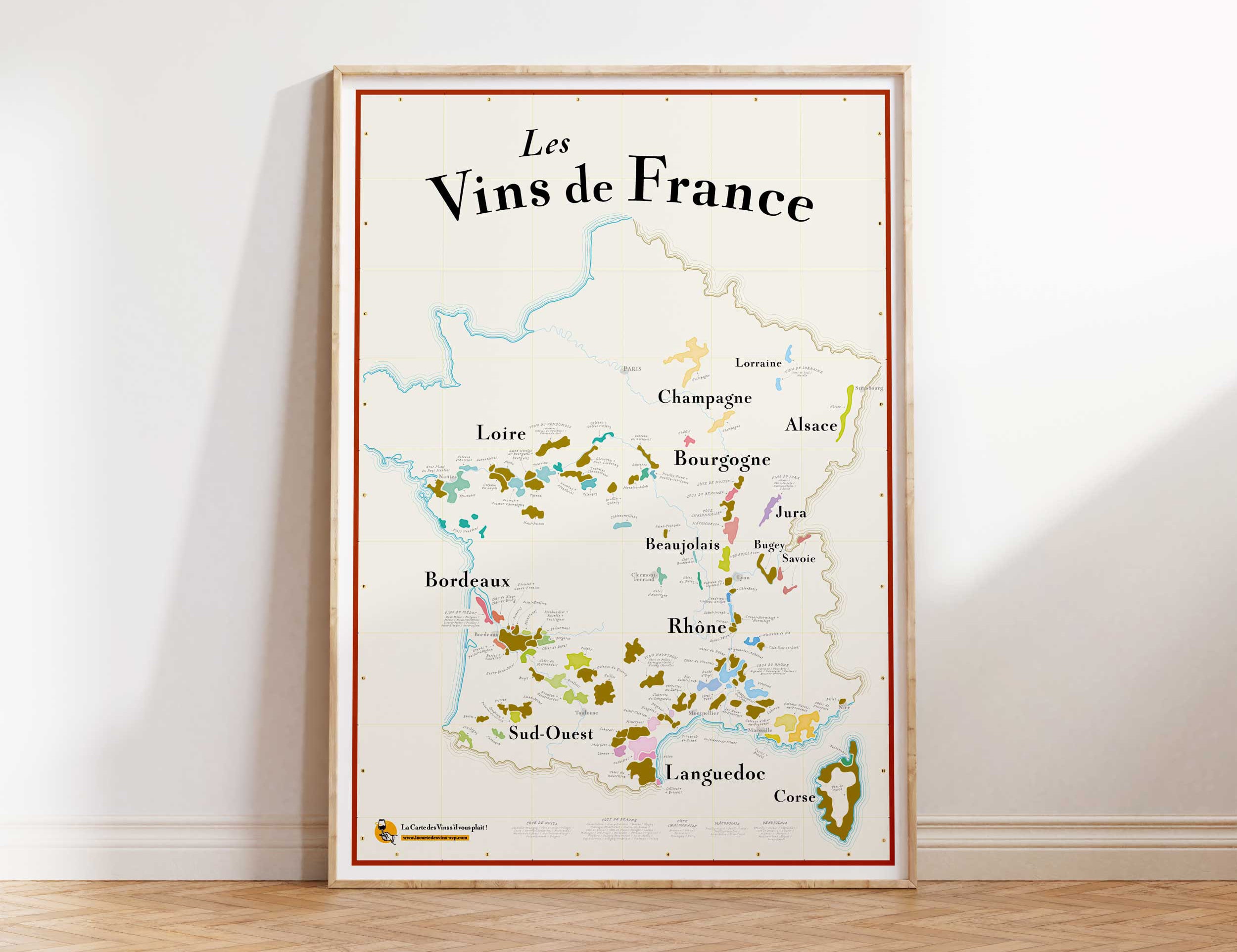 Scratch off Wine Map of France Gift for Wine Lovers 