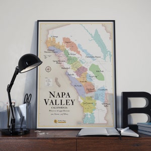 Wine Map of Napa Valley | 18”x 24” | - Gift Idea for wine lovers