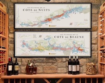 Wine Map Bourgogne - Burgundy Lover Gift – Kitchen Wall Art – Sommelier Decor