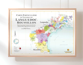 The Languedoc-Roussillon Wine List | Poster 50 x 70 cm | Decor idea for wine lover