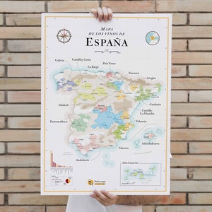 Spanische Weinkarte | Poster 50 x 70 cm | Dekoidee für Weinliebhaber
