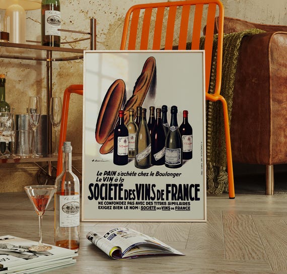 Société Des Vins De France - Vintage Advertising From 1932 - Etsy