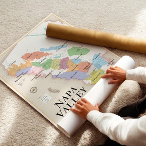 Napa Valley Wine Map | Elegant & Detailed Vineyard Guide - Etsy