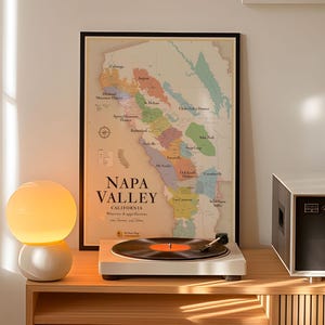 Wijnkaart van Napa Valley | Elegante en gedetailleerde wijngaardgids