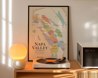 Napa Valley Wine Map | Elegant & Detailed Vineyard Guide