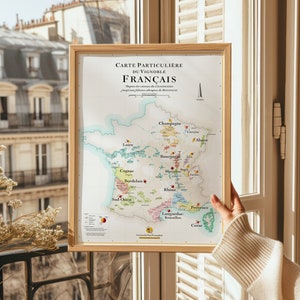 Carte des Vins de France | Idée déco pour amateur de vin