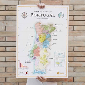 Die Weinkarte Portugals | Poster 50 x 70 cm | Deko-Idee für Weinliebhaber