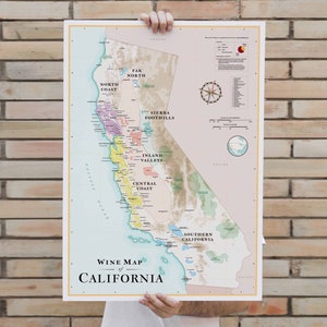 Carte des Vins de Californie | Idée déco pour amateur de vin