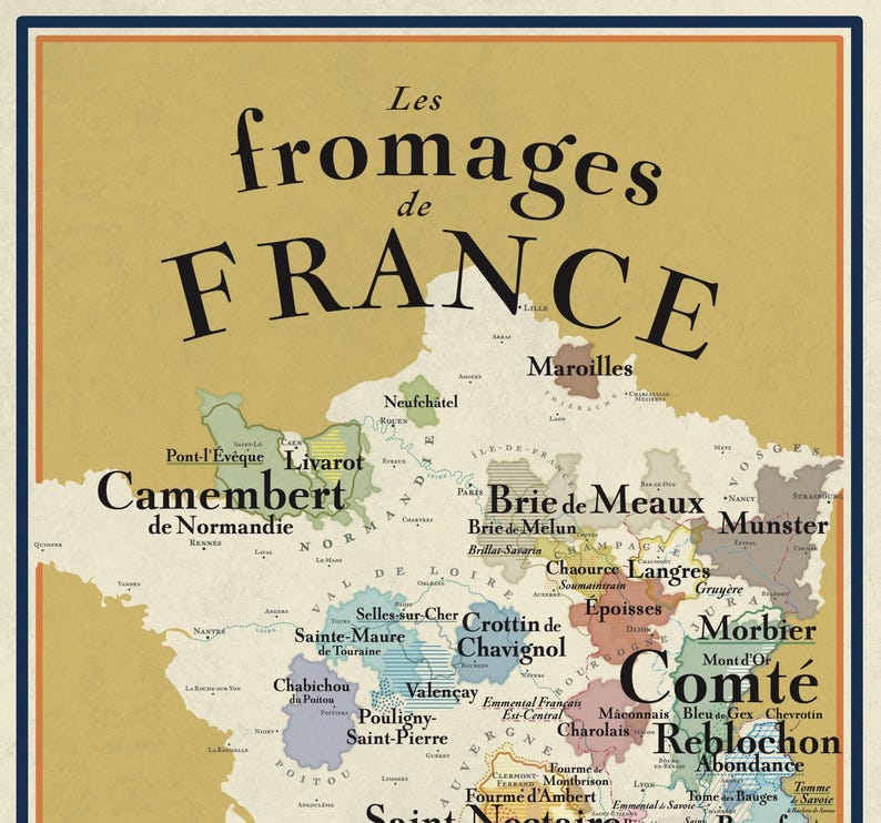 Carte des Fromages de France - Idée cadeau pour gourmands image 1