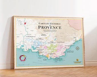 Provence Wine Map | Poster 50x70 cm | Decor idea for wine lover