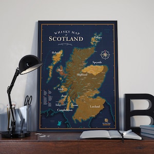 Schots Whiskymenu | Affiche 50 x 70 cm | Decoridee voor whiskyliefhebber
