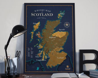 Schottisches Whisky-Menü | Poster 50 x 70 cm | Dekorationsidee für Whiskyliebhaber