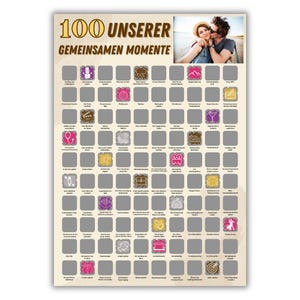 Póster para raspar en pareja: 100 ideas para citas, lista de deseos, regalo romántico para él y para ella, póster de aventuras en pareja, idea para un aniversario
