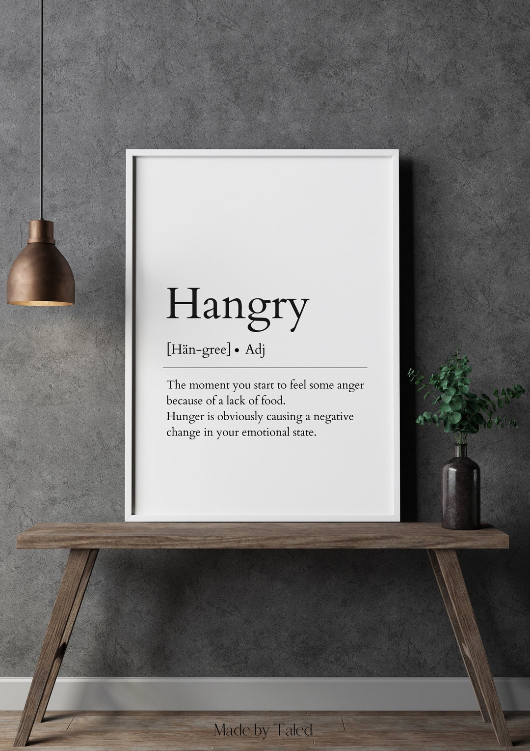 Definition Hangry Poster Printable Poster Printable Wall - Etsy