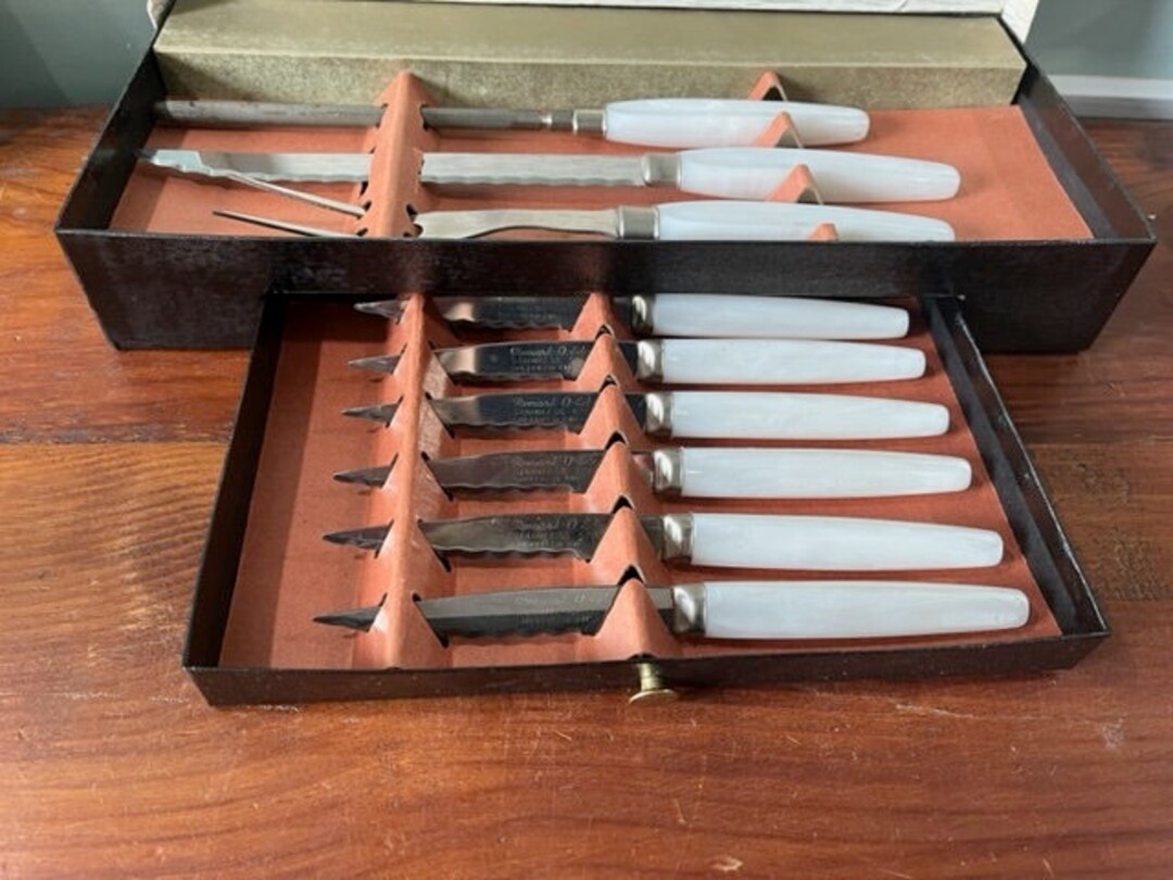 Vintage Regent Sheffield Knife Set Carving Set, Sharpener and Steak