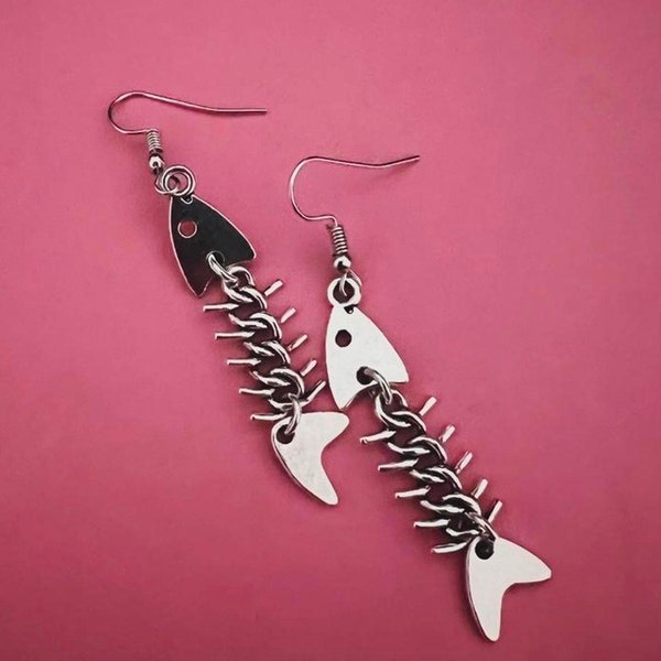 Fish Bone Earrings Bone Fish