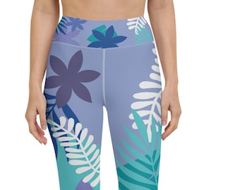 Floral Capri Yoga Leggings: High Waist Gym Workout Pants