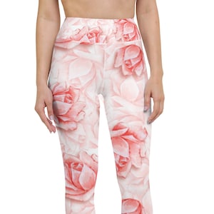 Rose Floral Leggings: High Waist Yoga Pants, Activewear