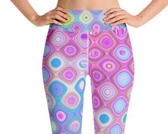 High Waisted Capri Leggings: Colorful Athleisure Yoga Pants