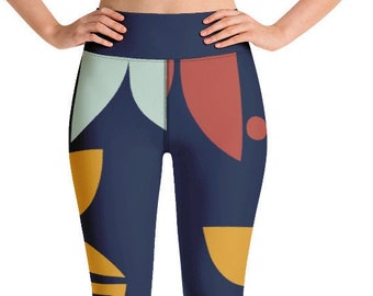 ABSTRACT PATTERN LEGGINGS, Gym Leggings for Women, Women Activewear, High Waisted Leggings, Yoga Leggings, Athleisure Activewear