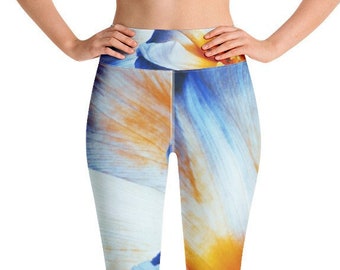 Floral Yoga Leggings: High Waist Activewear with Pocket