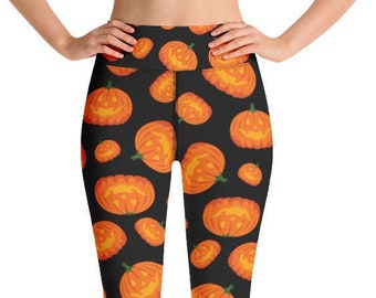 Leggings Halloween Jack-O-Lantern : pantalon de yoga taille haute