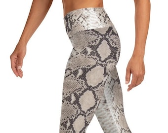 Snake Skin Print Yoga Leggings: High Waist Activewear
