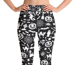 Leggings de yoga d'Halloween : collants d'entraînement imprimés taille haute