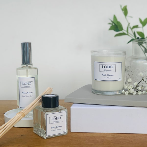 LOHO Fragrances - White Jasmine (Scented Candle / Room Spray / Diffuser)