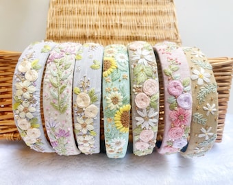 Hand embroidered headband