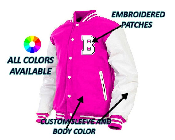 Varsity Letterman Baseball Black Wool and Red Leather Sleeves Jacket Men / M / Black/Red