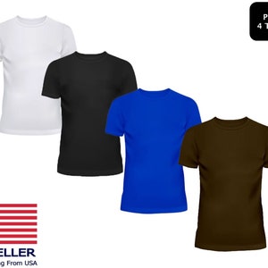 Puede incluir: Paquete de 4 camisetas en blanco, negro, azul y marrón.
