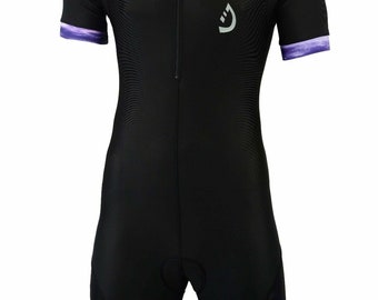 Mono de ciclismo para hombre: mono de triatlón de manga corta con acolchado