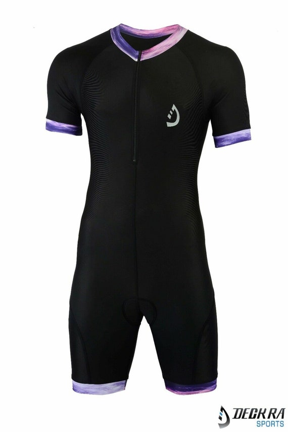 Buy Mens Cycling Skinsuit Short Sleeve Padded Triathlon One Piece