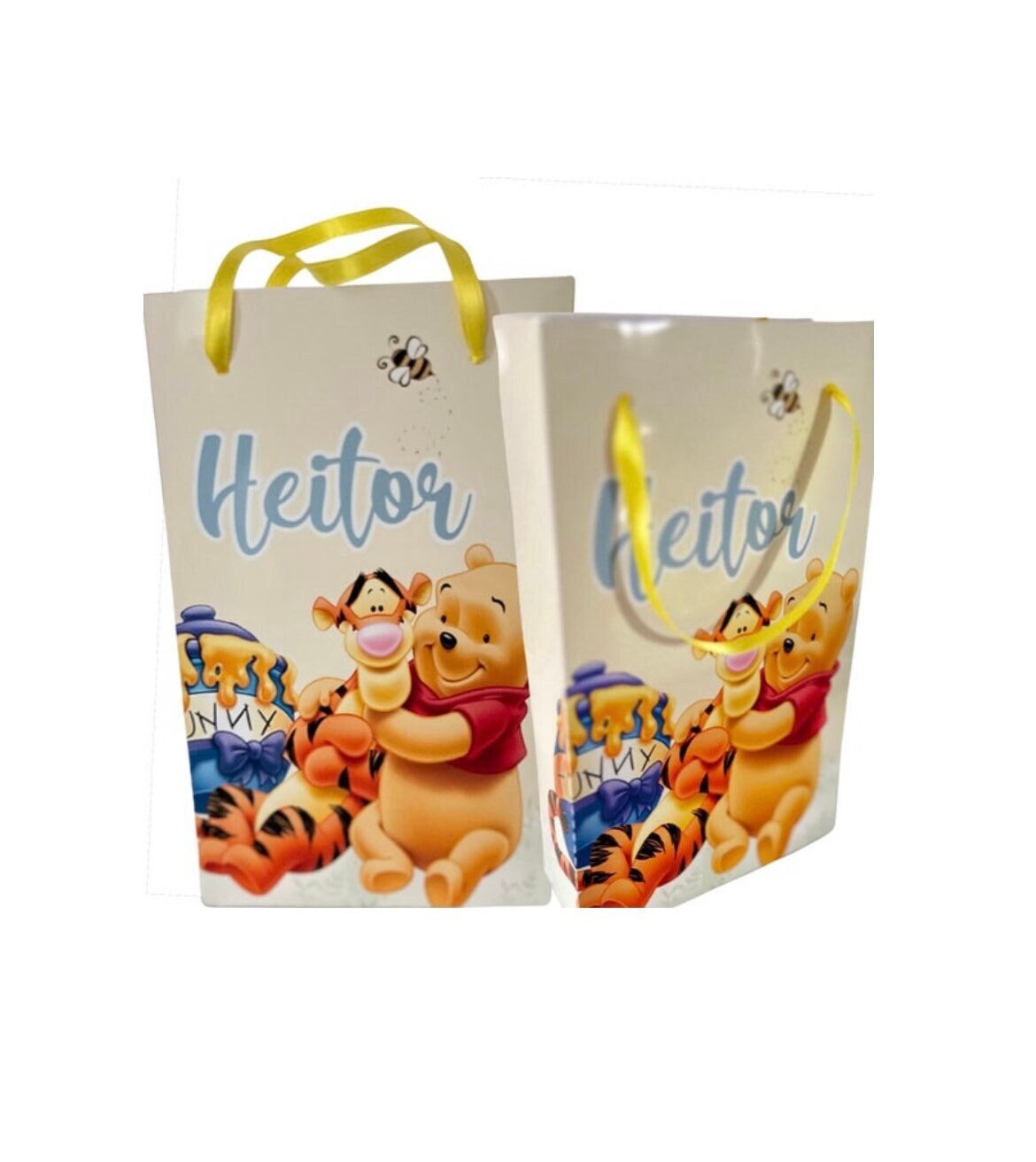 16 Pcs Pooh Bear Party Paper Gift Bags 2 Styles Party Favor Bags with  Handles for Winnie Party Decorations Goody Bags Candy Gift Bags for Boys  Girls Kids Birthday Party Supplies Favors 