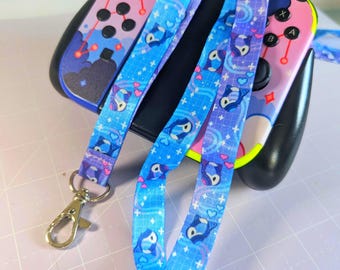 DISCOUNTED* Purple & Blue Cat Headphone Lanyard