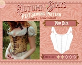 Autumn Stays Sewing Pattern - Mid Size | Digital Download Sewing Pattern, Corset Pattern, Cottagecore/Renfaire