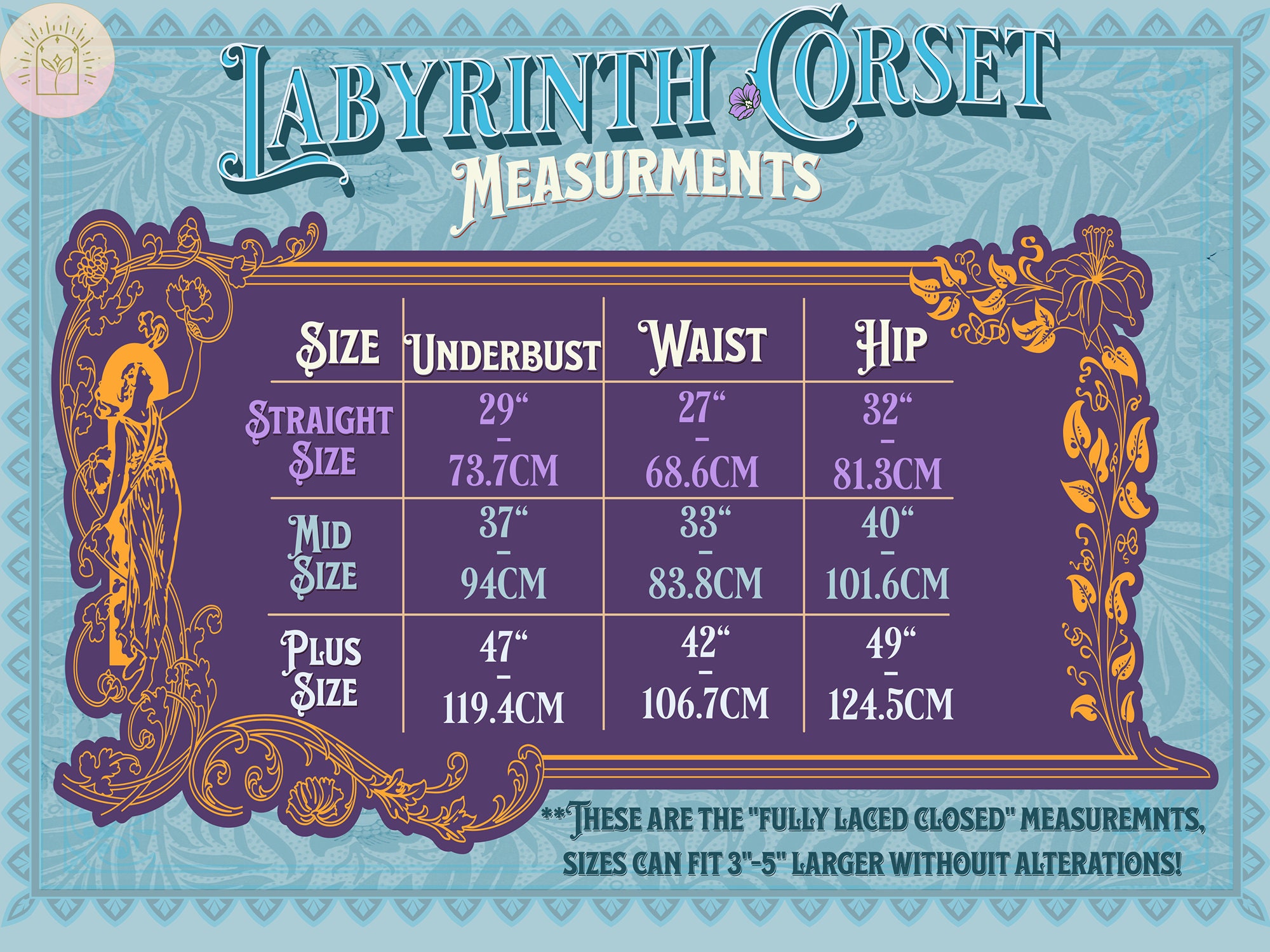 Labyrinth Corset Pattern - Plus Size | Digital Download Sewing Pattern ...