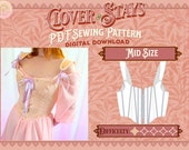 Clover Stays Pattern - Mid Size | Digital Download Sewing Pattern, Beginner’s Sewing Pattern, Corset Pattern, Easy Sewing, Renfaire