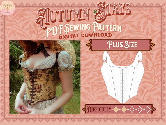 Autumn Stays Sewing Pattern Plus Size Digital Download Sewing Pattern, Corset  Pattern, Cottagecore/renfaire -  Canada